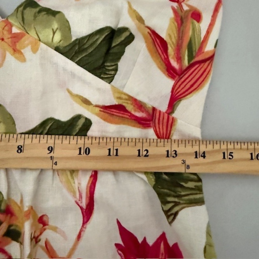 Tommy Bahama Linen Halter Maxi Dress Tropical Floral Print Medium - Picture 5 of 8
